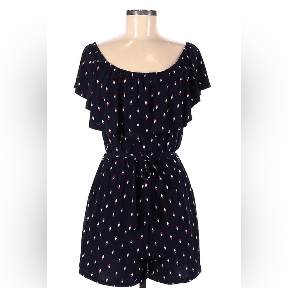 Veronica M Navy Flutter Sleeve Romper - Size S - Barely Worn!